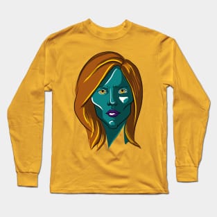 Blue woman Long Sleeve T-Shirt